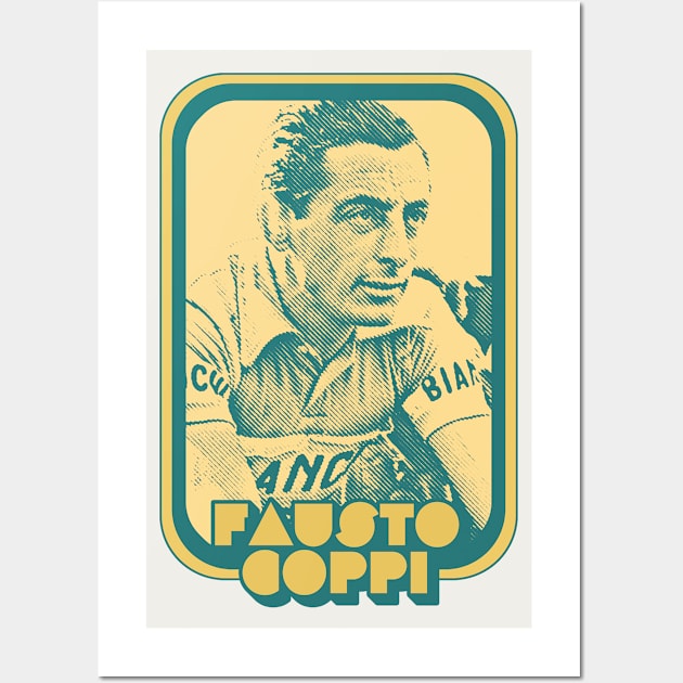 Fausto Coppi // Retro Cycling Fan Art Design Wall Art by DankFutura